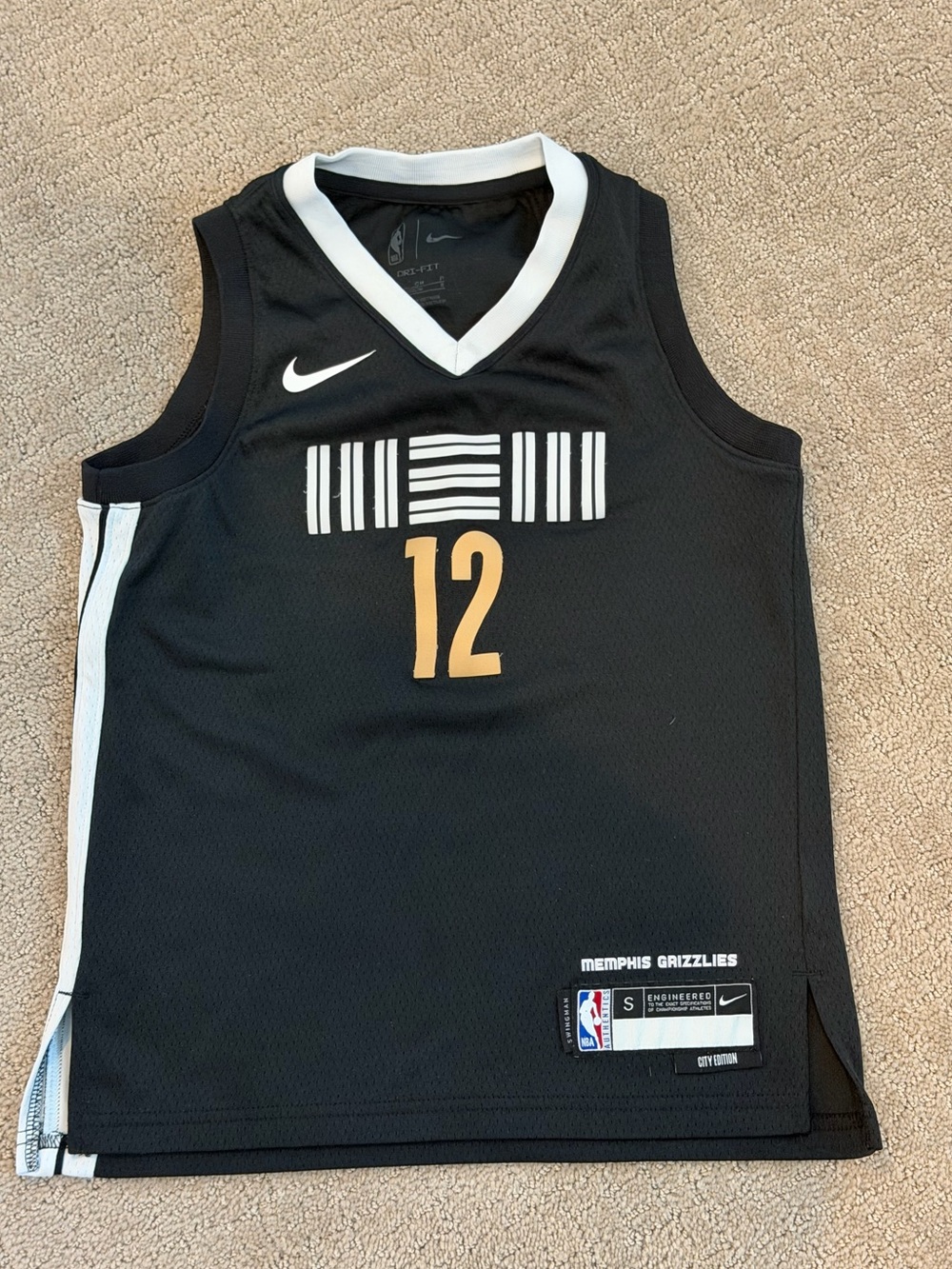 Nike Black Memphis Grizzlies Basketball Jersey with Gold 12